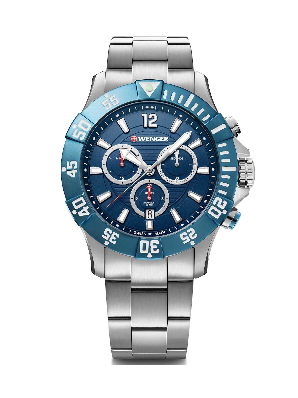 orologio uomo Wenger 01.0643.119 Seaforce diver-chronograph 43mm 20ATM