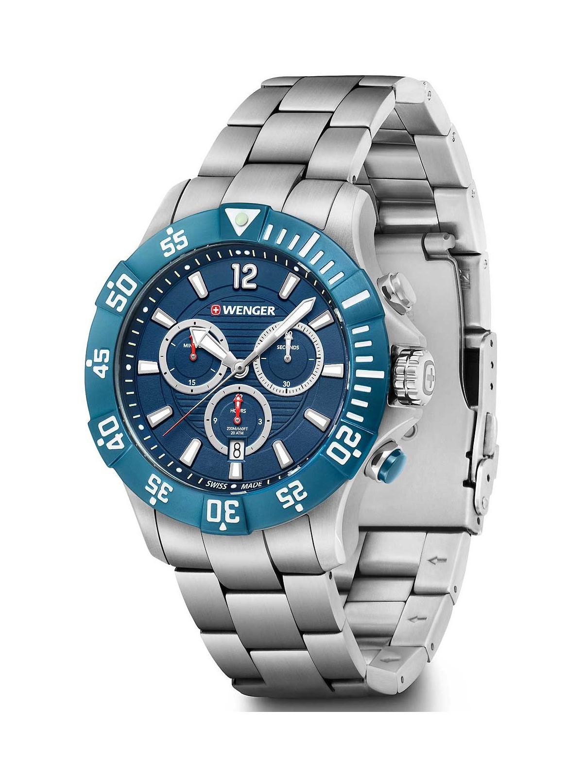 orologio uomo Wenger 01.0643.119 Seaforce diver-chronograph 43mm 20ATM