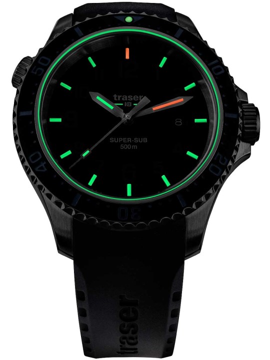 orologio uomo Traser H3 109377 P67 T25 SuperSub black 46 mm diver 50ATM