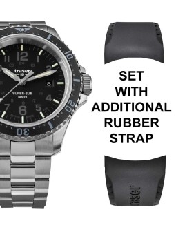 orologio uomo Traser H3 109376 P67 T25 SuperSub set black 46 mm diver 50ATM