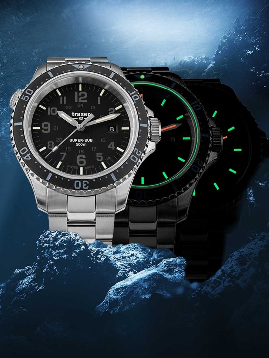 orologio uomo Traser H3 109376 P67 T25 SuperSub set black 46 mm diver 50ATM