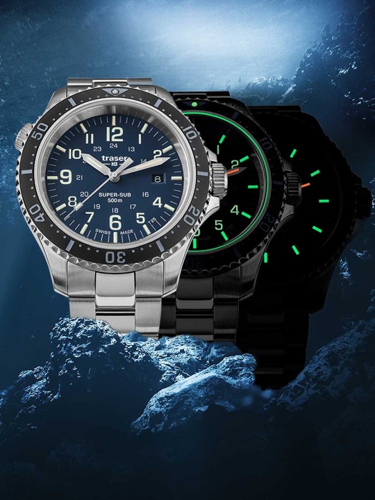 orologio uomo Traser H3 109375 P67 T25 SuperSub blue 46 mm diver 50ATM