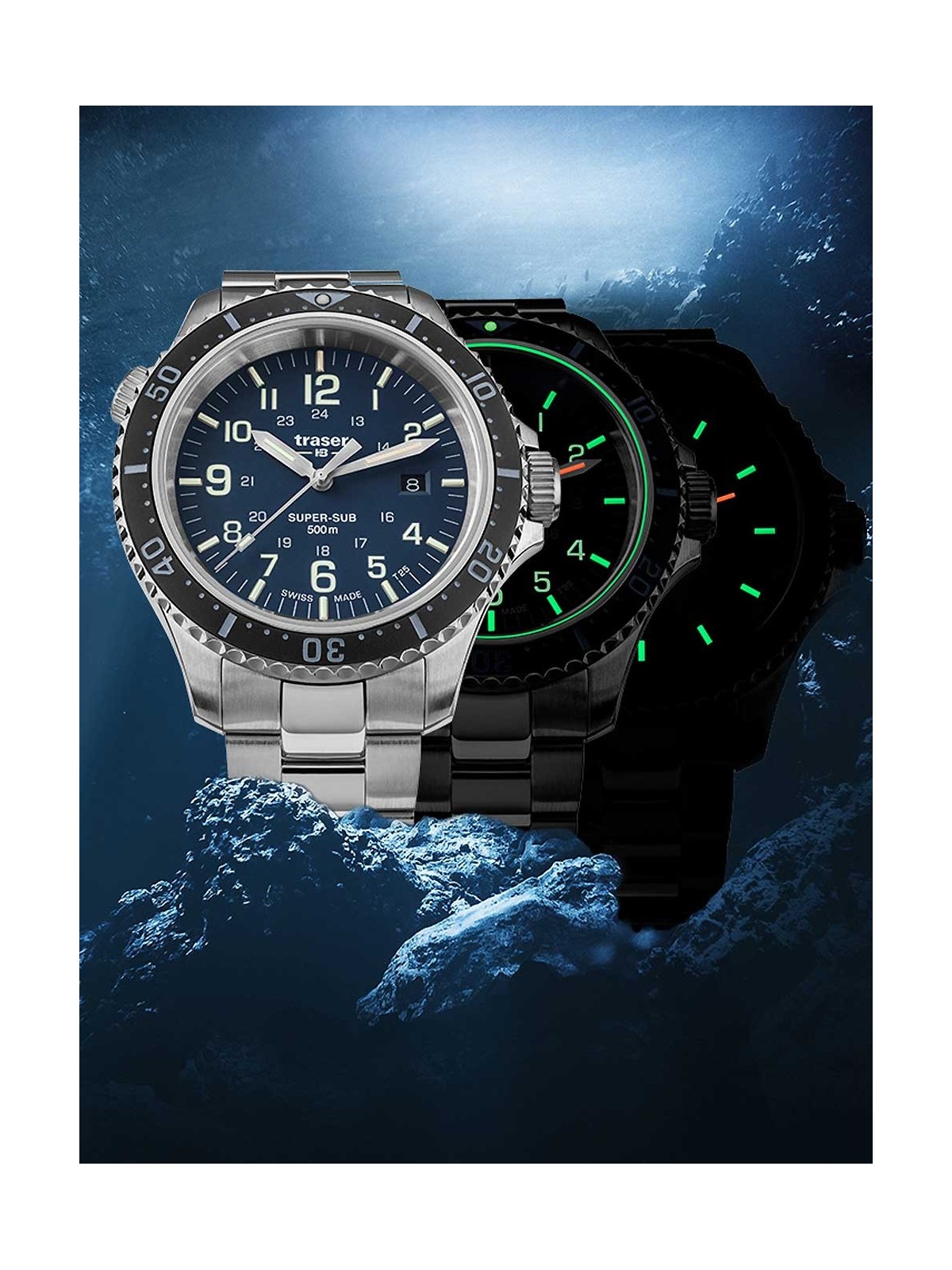 orologio uomo Traser H3 109375 P67 T25 SuperSub blue 46 mm diver 50ATM
