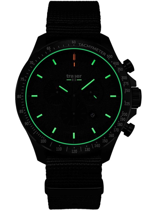 orologio uomo Traser H3 109465 P67 Officer chrono black nato 46mm 10ATM