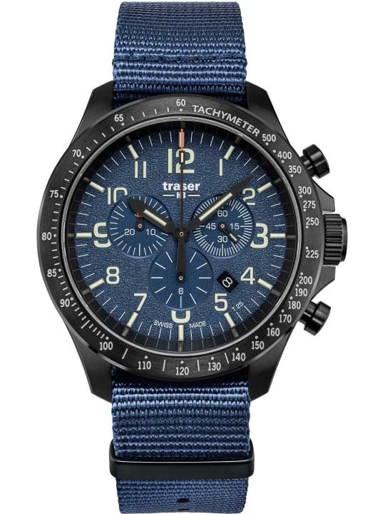 orologio uomo Traser H3 109461 P67 Officer chrono blue nato 46mm 10ATM