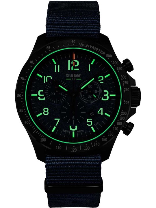 orologio uomo Traser H3 109461 P67 Officer chrono blue nato 46mm 10ATM