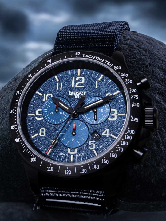 orologio uomo Traser H3 109461 P67 Officer chrono blue nato 46mm 10ATM