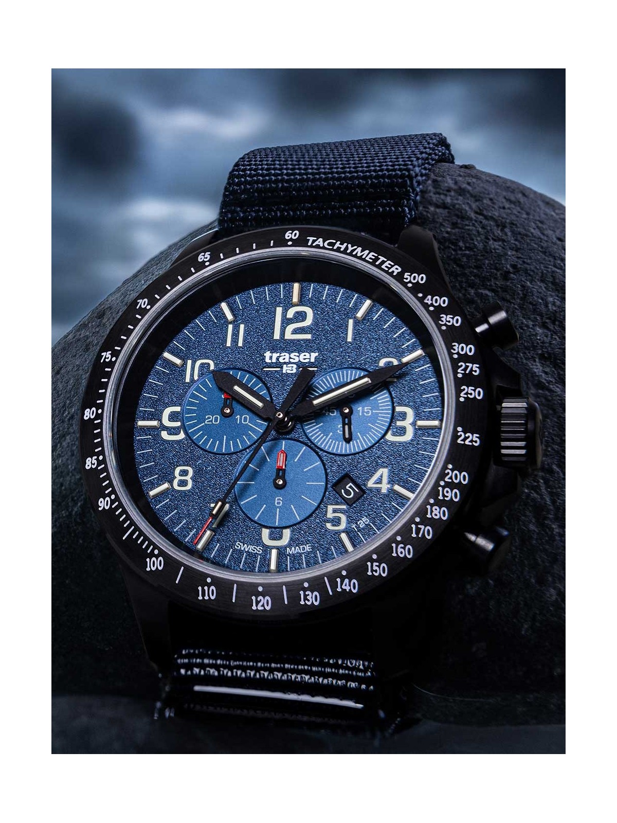 orologio uomo Traser H3 109461 P67 Officer chrono blue nato 46mm 10ATM