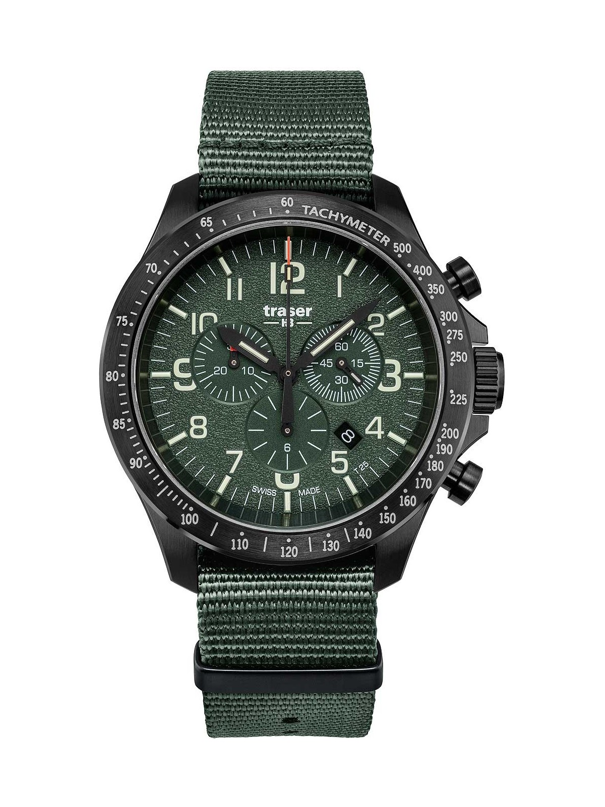 orologio uomo Traser H3 109463 P67 Officer chrono green nato 46mm 10ATM