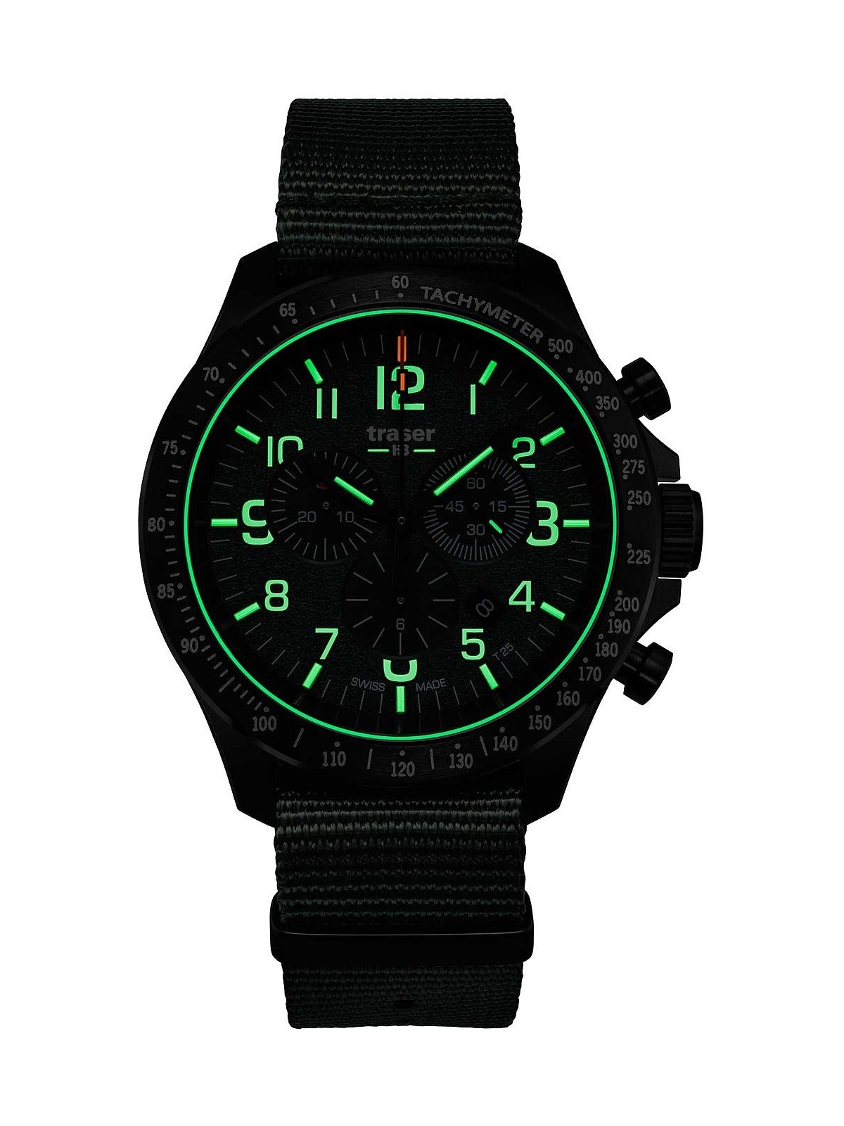 orologio uomo Traser H3 109463 P67 Officer chrono green nato 46mm 10ATM