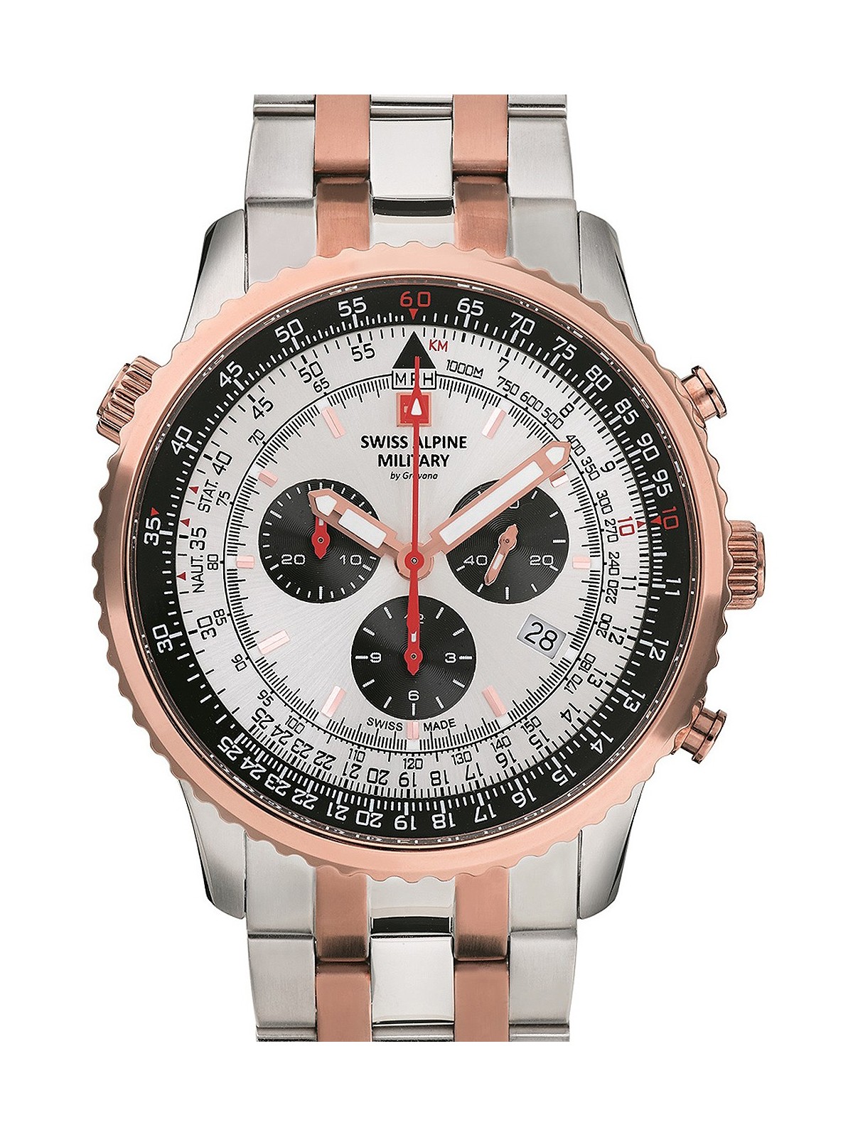 orologio uomo Swiss Alpine Military 7078.9152 chrono men`s 45mm 10ATM