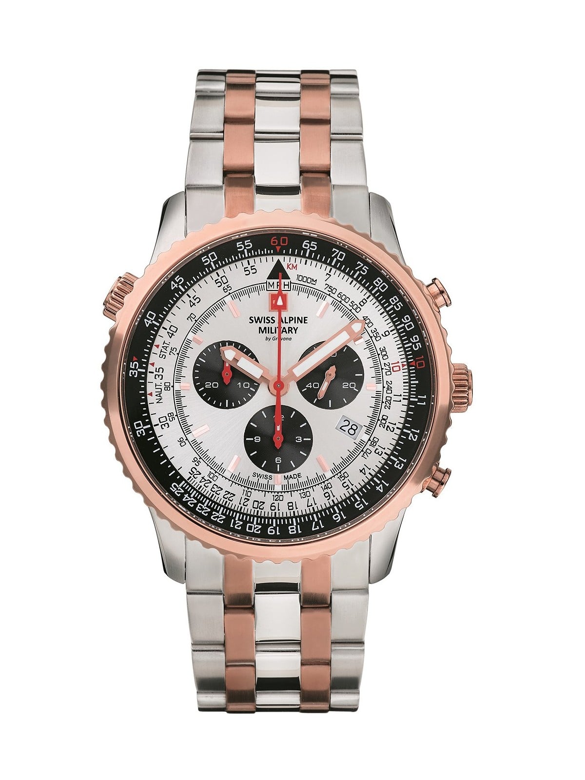 orologio uomo Swiss Alpine Military 7078.9152 chrono men`s 45mm 10ATM