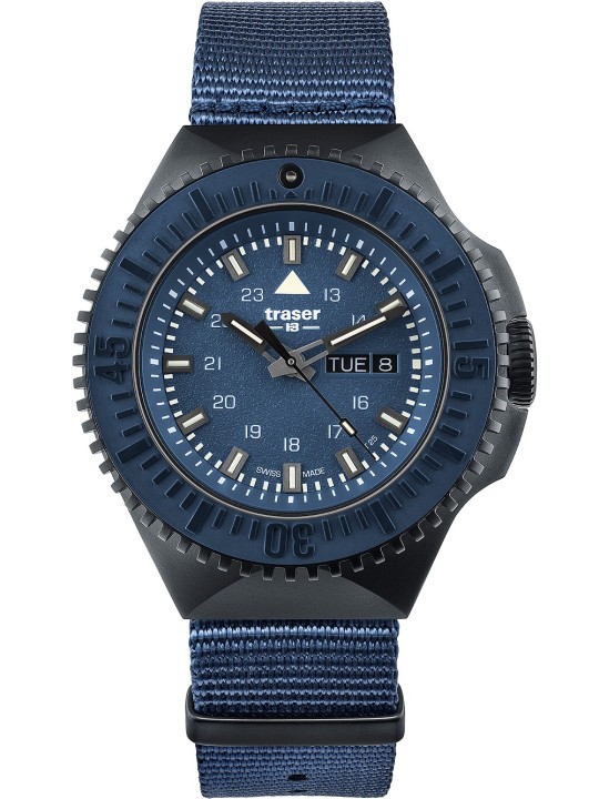 orologio uomo Traser H3 109856 P69 Black-Stealth Blue 46mm 20ATM