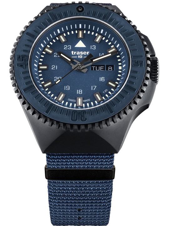 orologio uomo Traser H3 109856 P69 Black-Stealth Blue 46mm 20ATM