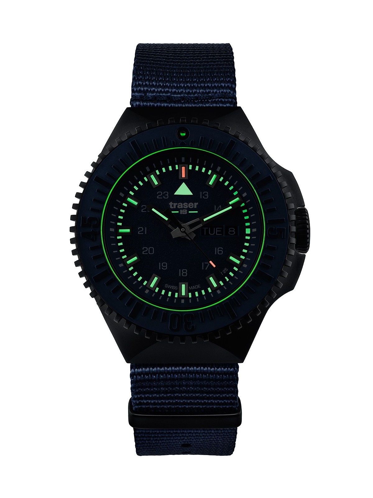 orologio uomo Traser H3 109856 P69 Black-Stealth Blue 46mm 20ATM
