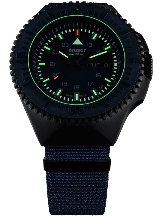 orologio uomo Traser H3 109856 P69 Black-Stealth Blue 46mm 20ATM