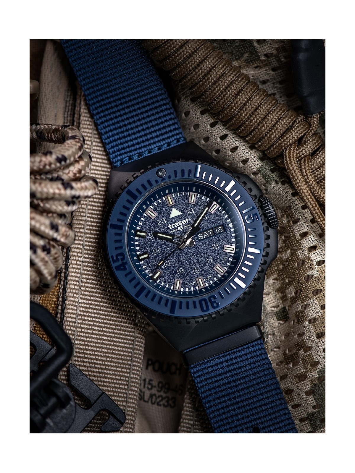 orologio uomo Traser H3 109856 P69 Black-Stealth Blue 46mm 20ATM