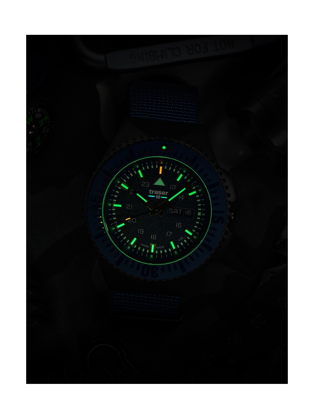 orologio uomo Traser H3 109856 P69 Black-Stealth Blue 46mm 20ATM