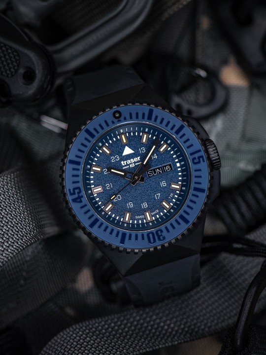 orologio uomo Traser H3 109857 P69 Black-Stealth Blue 46mm 20ATM