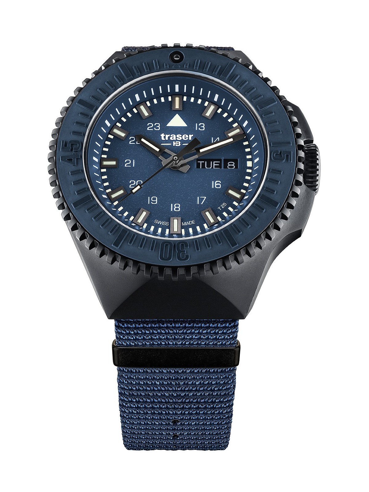 orologio uomo Traser H3 109856 P69 Black-Stealth Blue 46mm 20ATM