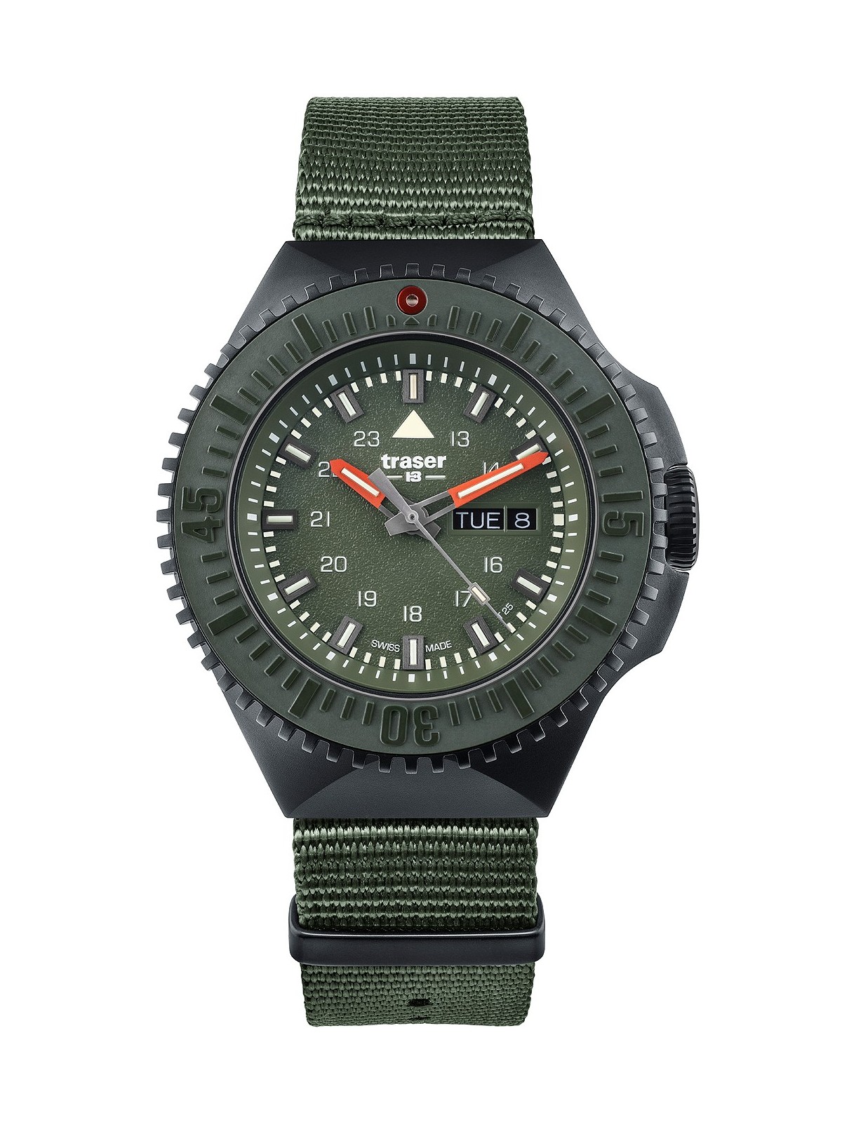 orologio uomo Traser H3 109858 P69 Black-Stealth Green 46mm 20ATM