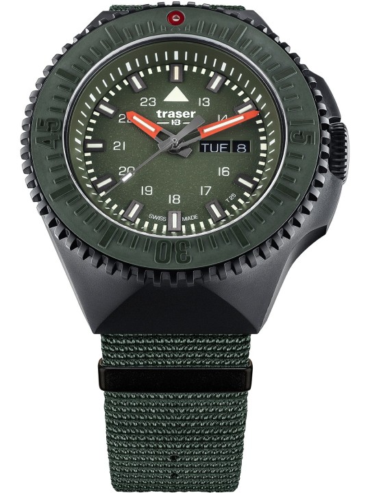 orologio uomo Traser H3 109858 P69 Black-Stealth Green 46mm 20ATM