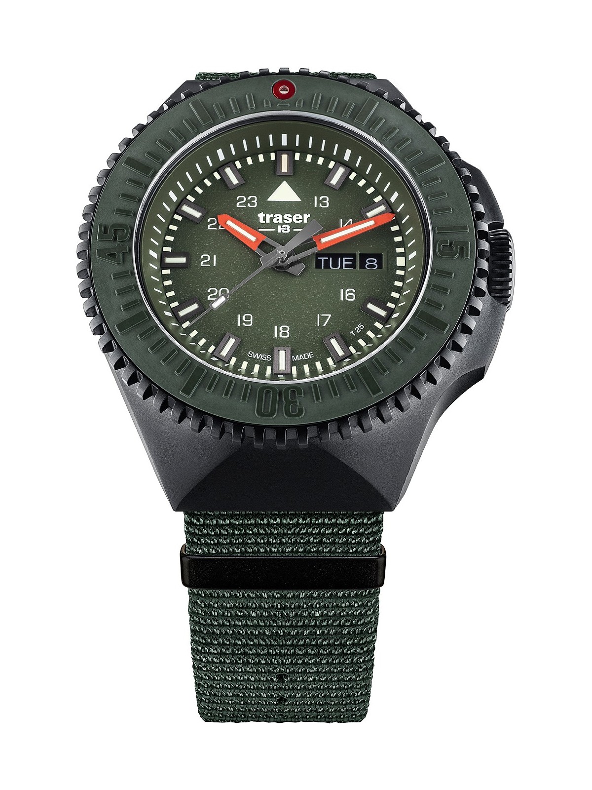orologio uomo Traser H3 109858 P69 Black-Stealth Green 46mm 20ATM