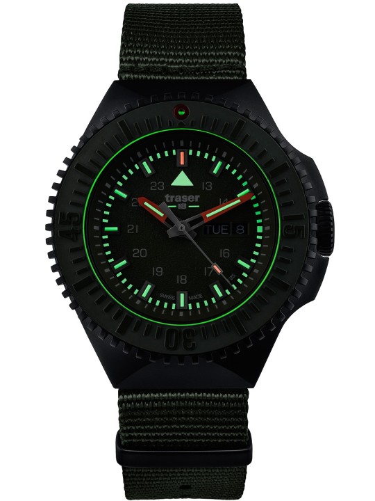 orologio uomo Traser H3 109858 P69 Black-Stealth Green 46mm 20ATM