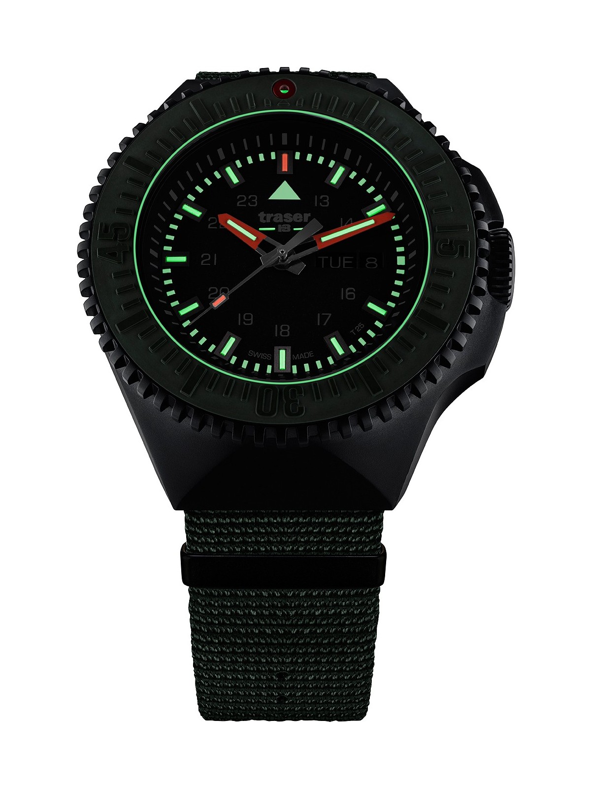 orologio uomo Traser H3 109858 P69 Black-Stealth Green 46mm 20ATM