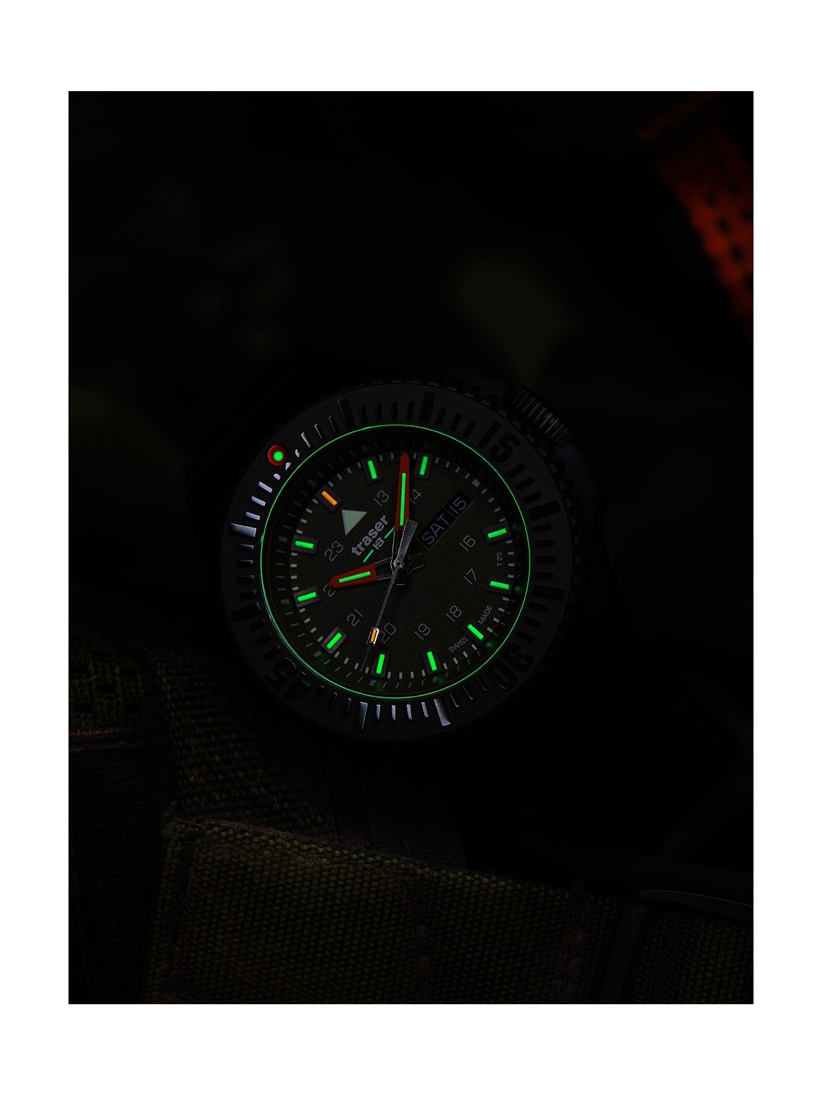 orologio uomo Traser H3 109859 P69 Black-Stealth Green 46mm 20ATM