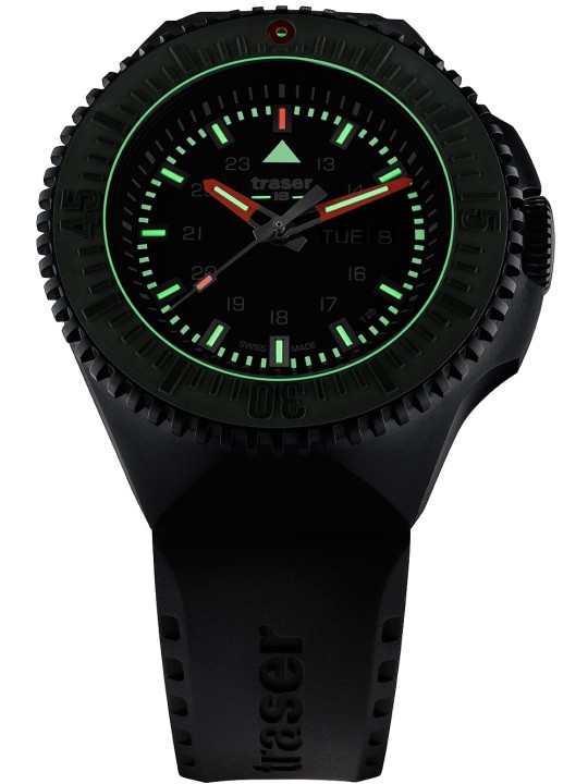 orologio uomo Traser H3 109859 P69 Black-Stealth Green 46mm 20ATM
