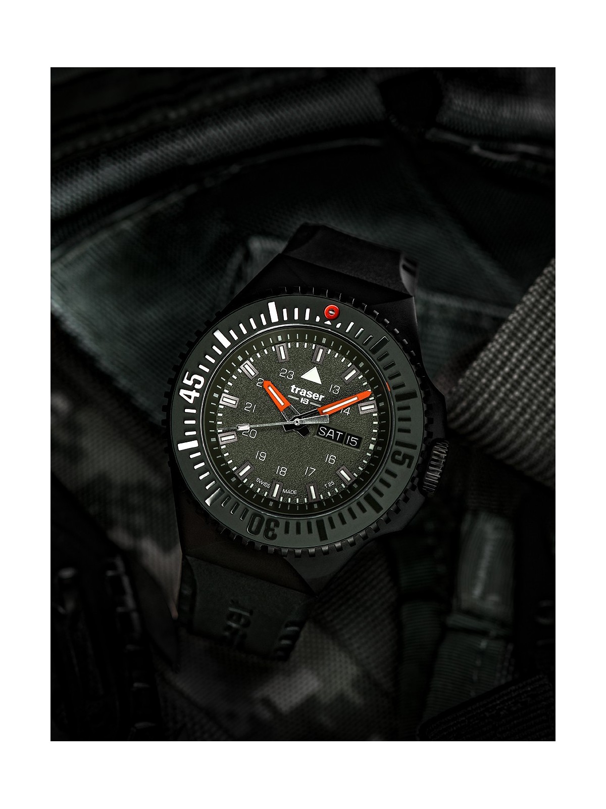 orologio uomo Traser H3 109859 P69 Black-Stealth Green 46mm 20ATM