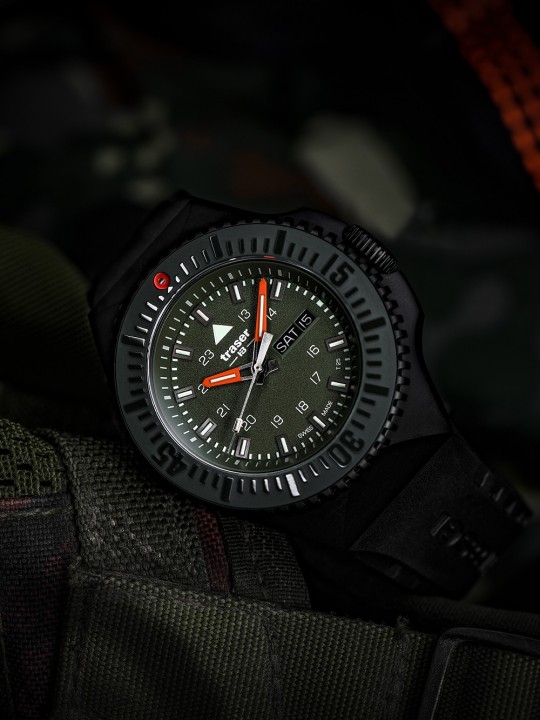 orologio uomo Traser H3 109859 P69 Black-Stealth Green 46mm 20ATM