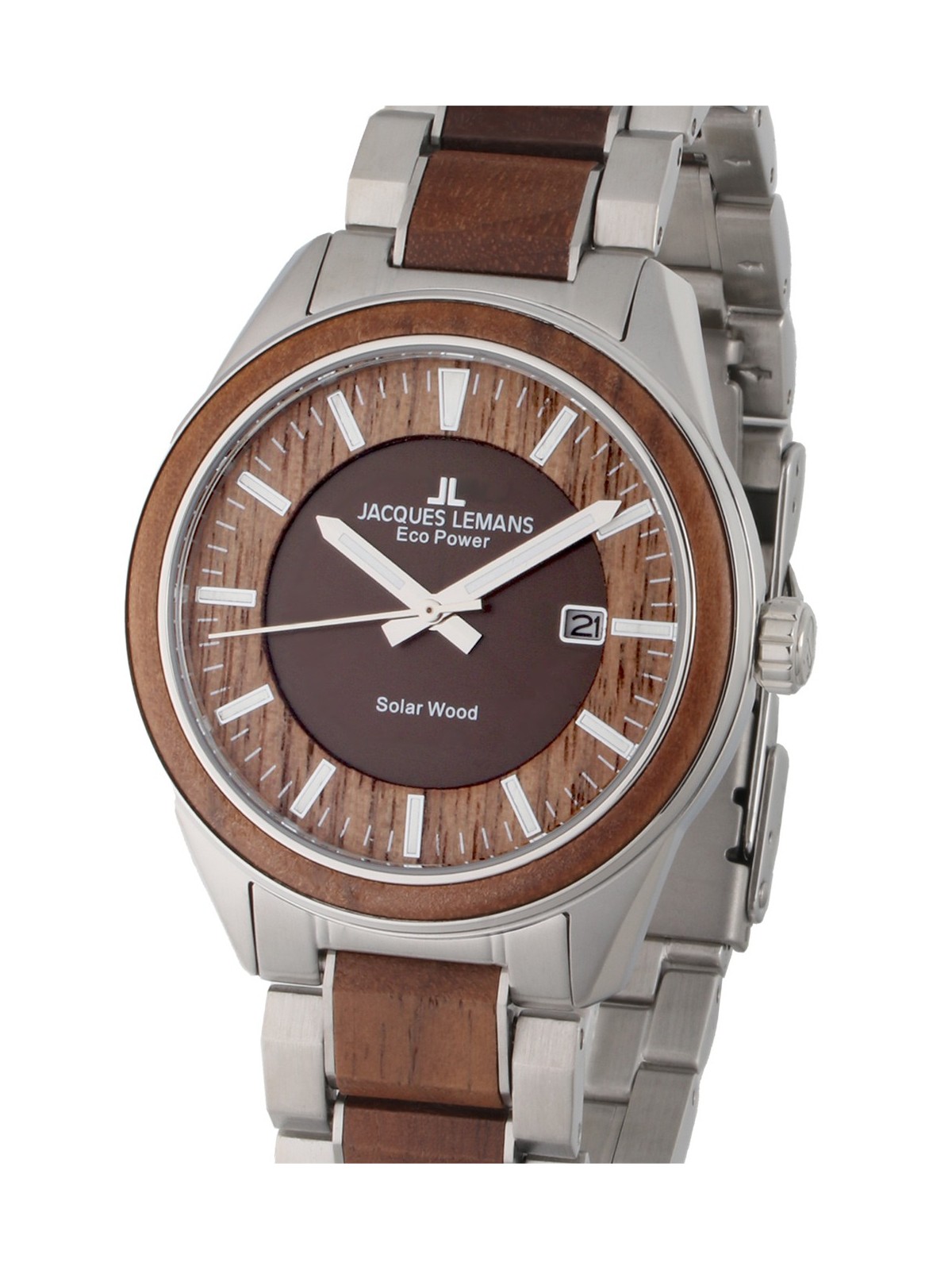 orologio uomo Jacques Lemans 1-2116H Eco Power Wood 40mm 10ATM
