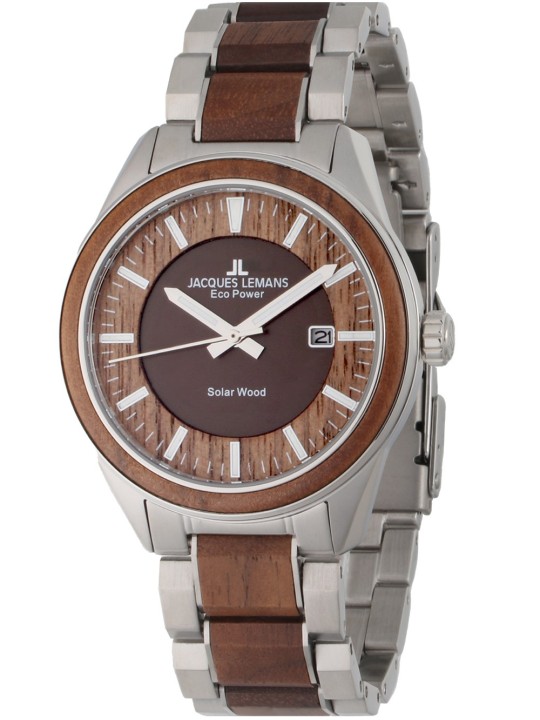 orologio uomo Jacques Lemans 1-2116H Eco Power Wood 40mm 10ATM