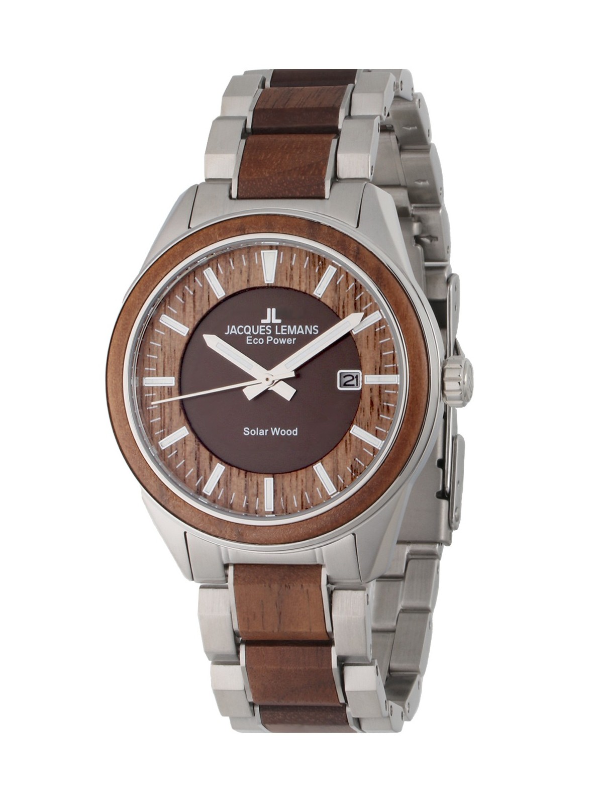 orologio uomo Jacques Lemans 1-2116H Eco Power Wood 40mm 10ATM