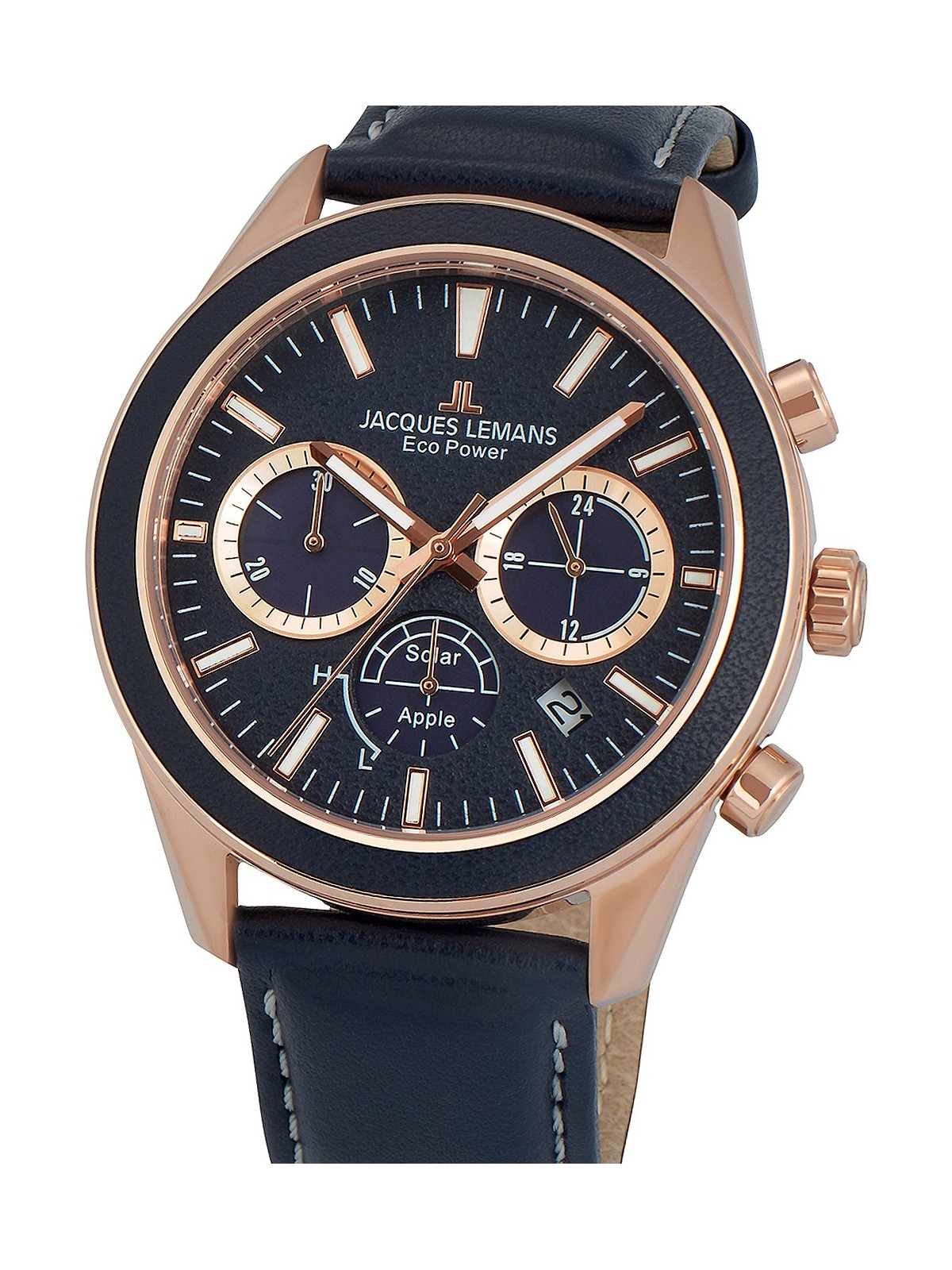orologio uomo Jacques Lemans 1-2115E Eco Power Apple 44mm 10ATM
