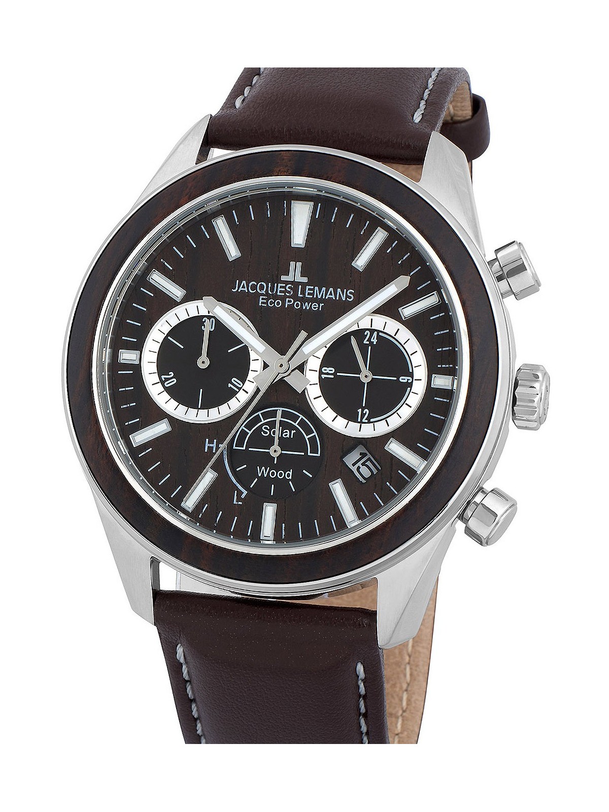 orologio uomo Jacques Lemans 1-2115C Eco Power Wood 44mm 10ATM