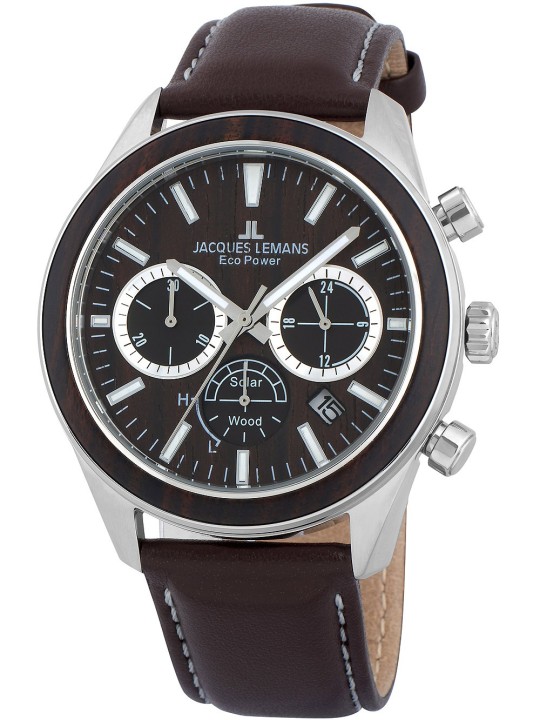orologio uomo Jacques Lemans 1-2115C Eco Power Wood 44mm 10ATM