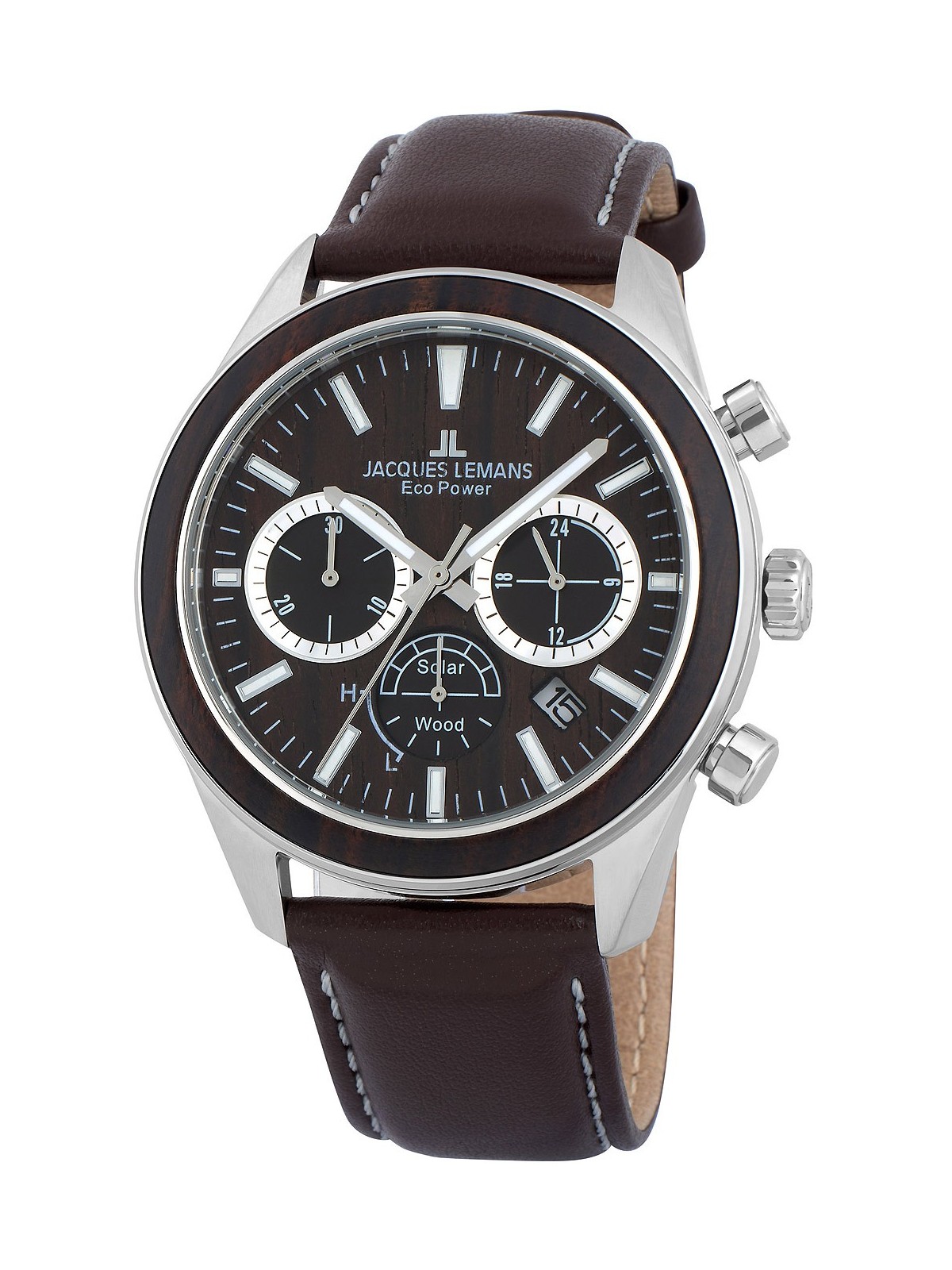 orologio uomo Jacques Lemans 1-2115C Eco Power Wood 44mm 10ATM