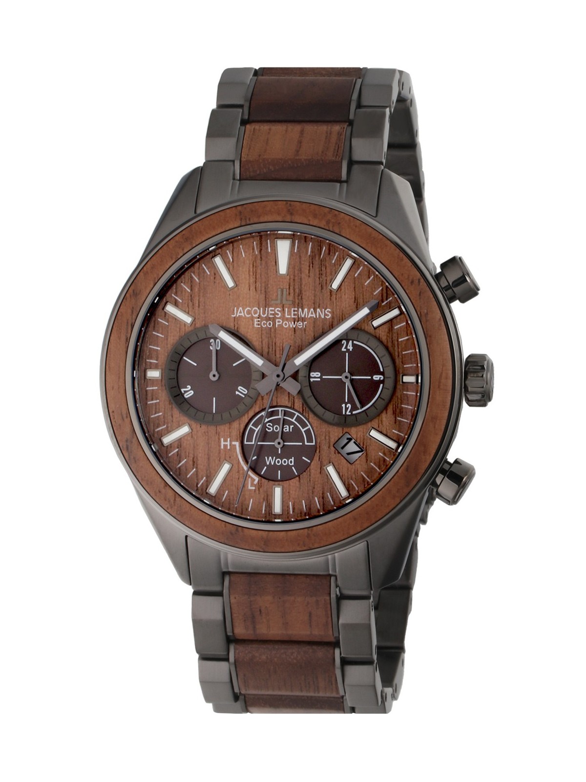 orologio uomo Jacques Lemans 1-2115K Eco Power Wood 44mm 10ATM