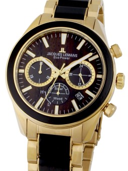 orologio uomo Jacques Lemans 1-2115L Eco Power Wood 44mm 10ATM