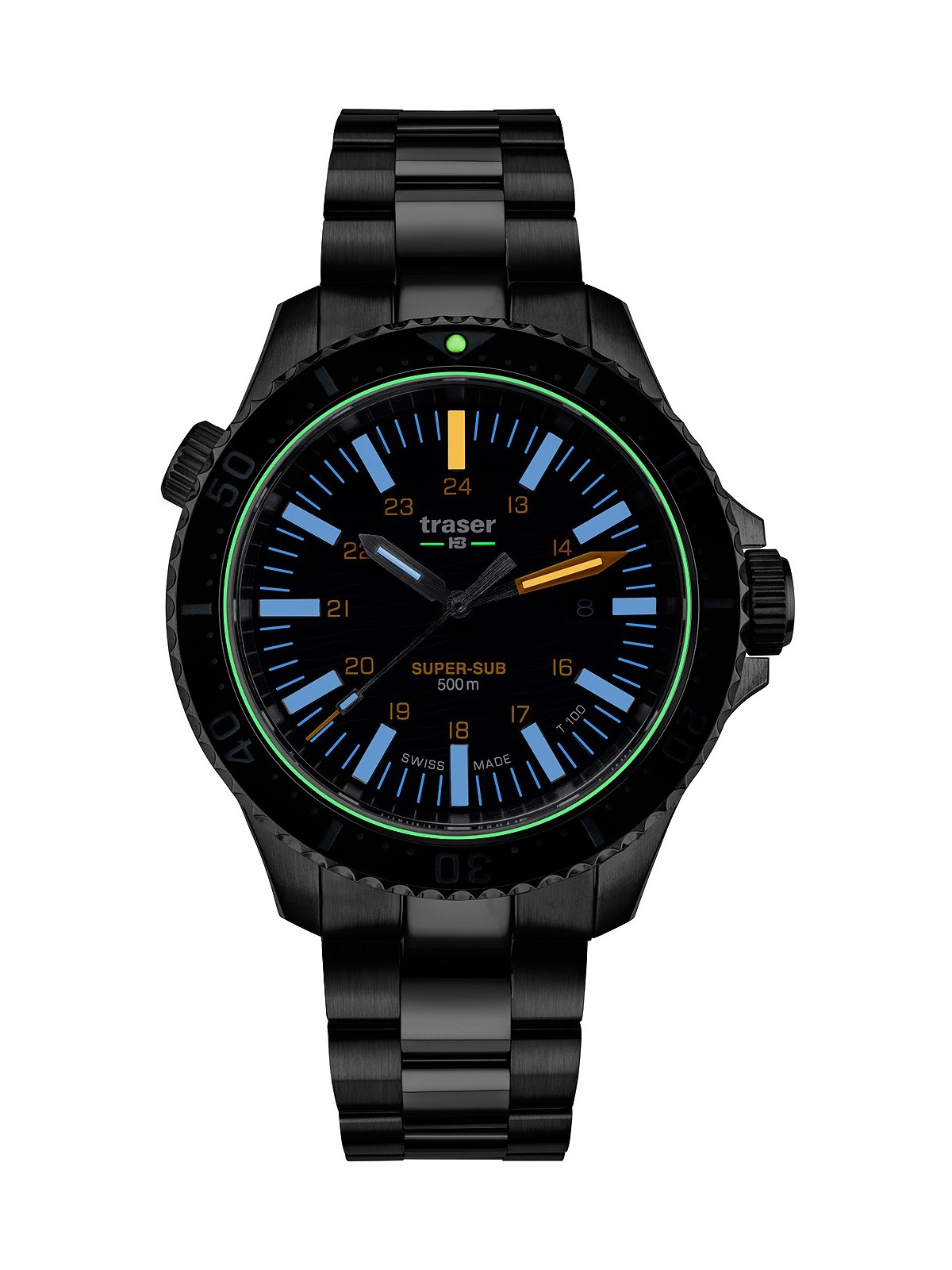 orologio uomo Traser H3 109370 P67 T100 SuperSub Blue Special Set 46mm 50ATM