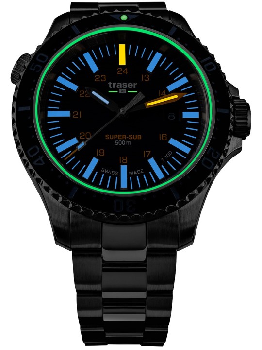 orologio uomo Traser H3 109370 P67 T100 SuperSub Blue Special Set 46mm 50ATM