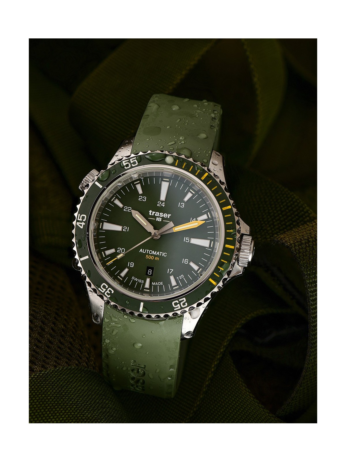 orologio uomo Traser H3 110327 P67 Diver Automatic Green Mens Watch 46mm 50ATM