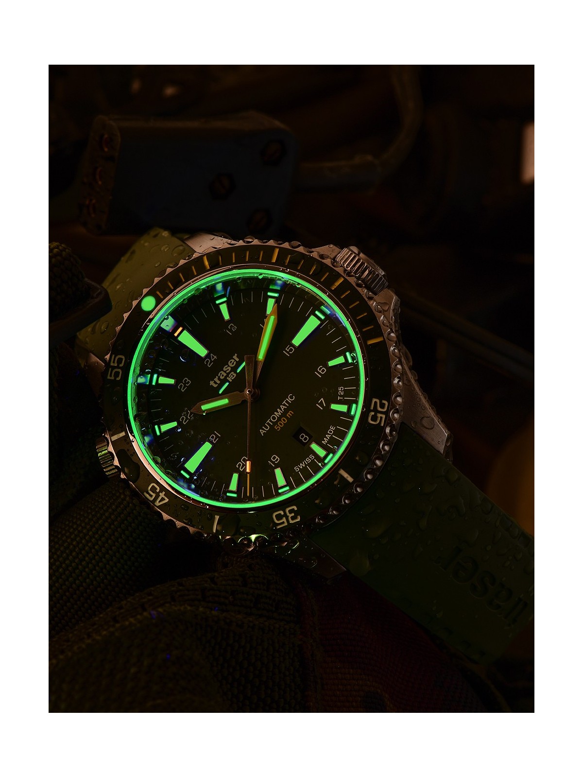 orologio uomo Traser H3 110327 P67 Diver Automatic Green Mens Watch 46mm 50ATM