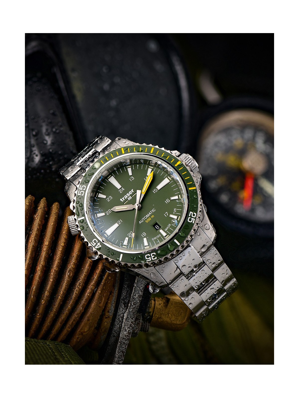 orologio uomo Traser H3 110328 P67 Diver Automatic Green Mens Watch 46mm 50ATM