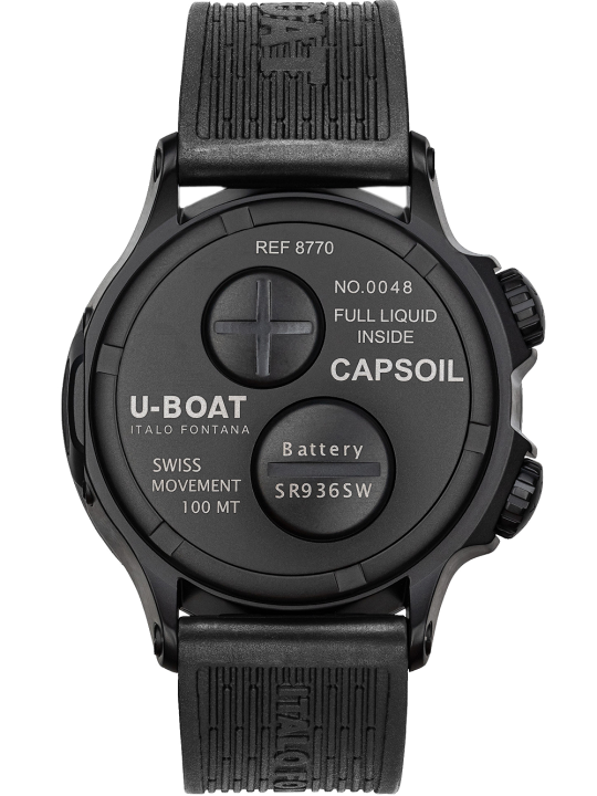 orologio uomo U-Boat 8770/A Capsoil Qs. Doppiotempo DLC 45mm 10ATM