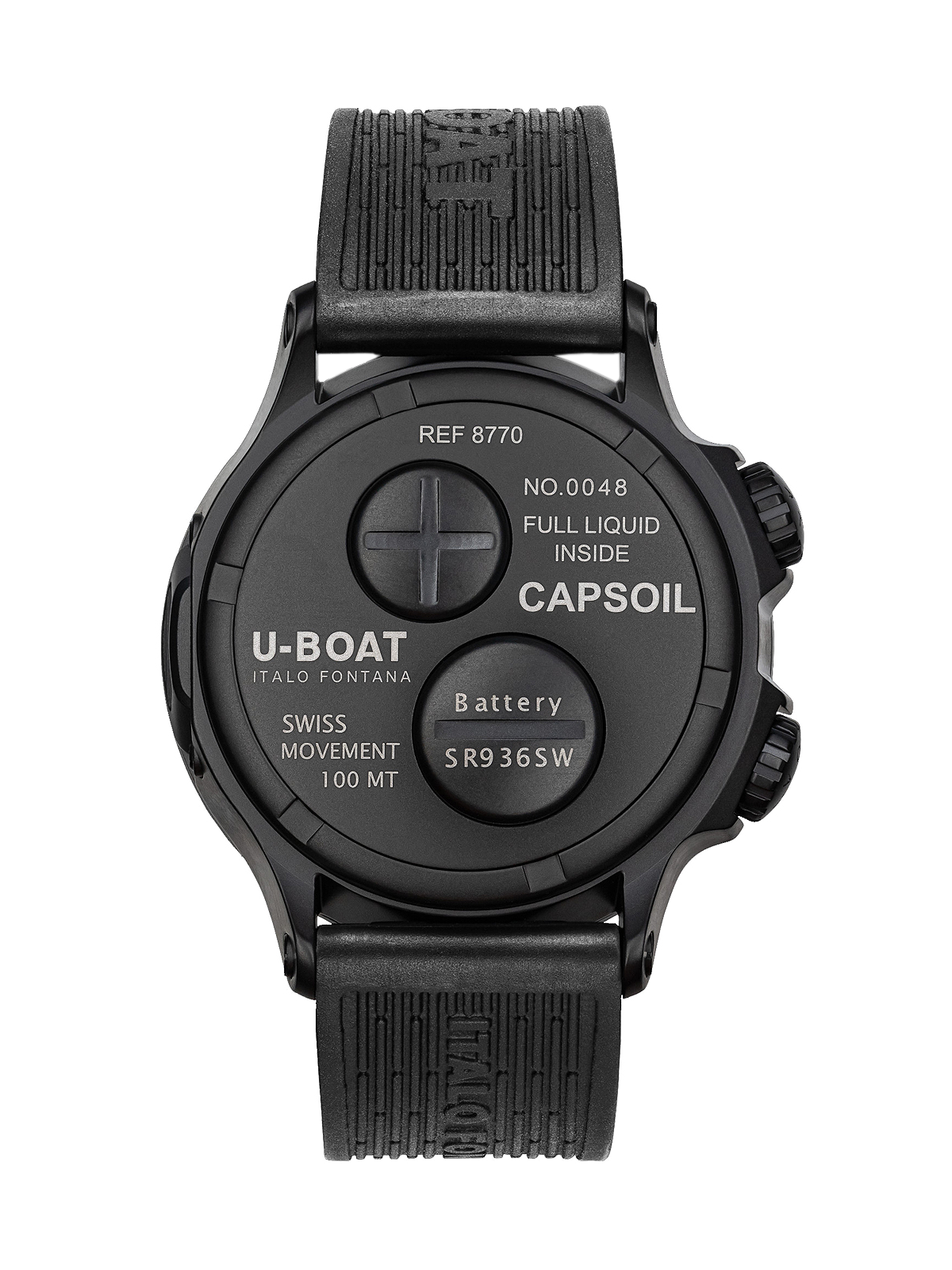 orologio uomo U-Boat 8770/A Capsoil Qs. Doppiotempo DLC 45mm 10ATM