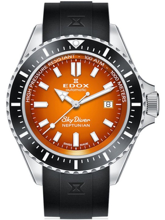 orologio uomo Edox 80120-3NCA-ODN Skydiver Neptunian automatic 44mm 100ATM